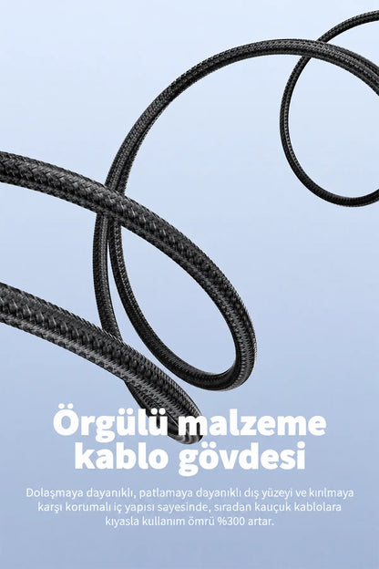 Vendens VD-DC12CC Type-C to Type-C 60W PD Hızlı Şarj ve Data Kablosu - 1 Metre Alüminyum Örgülü