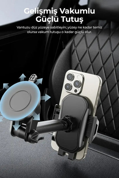 Vendens VD-HD009 Premium Araç İçi Telefon Tutucu Standı - Gösterge Paneli & Cam Montaj