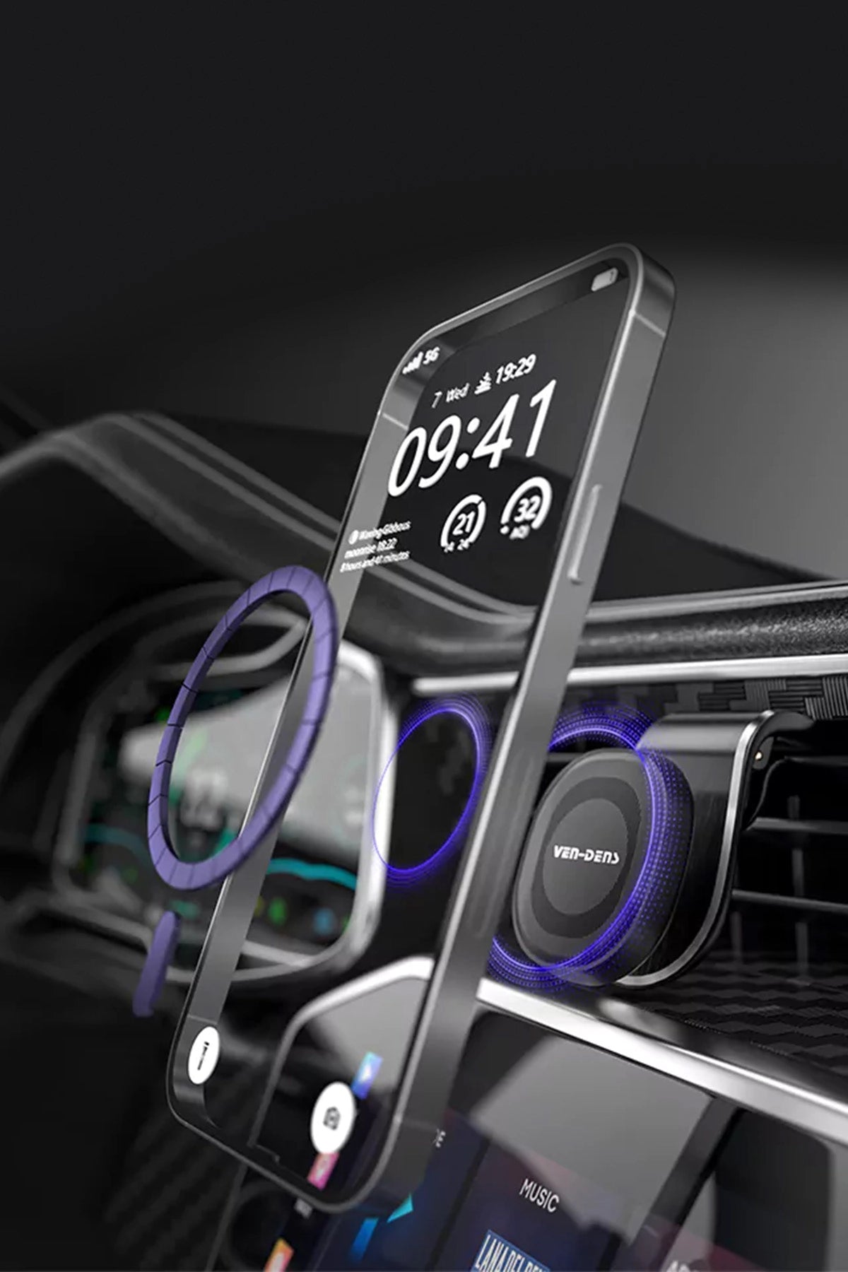 Vendens VD-HD011 Premium Mıknatıslı Araç Telefon Tutucu - Havalandırmaya Takılır