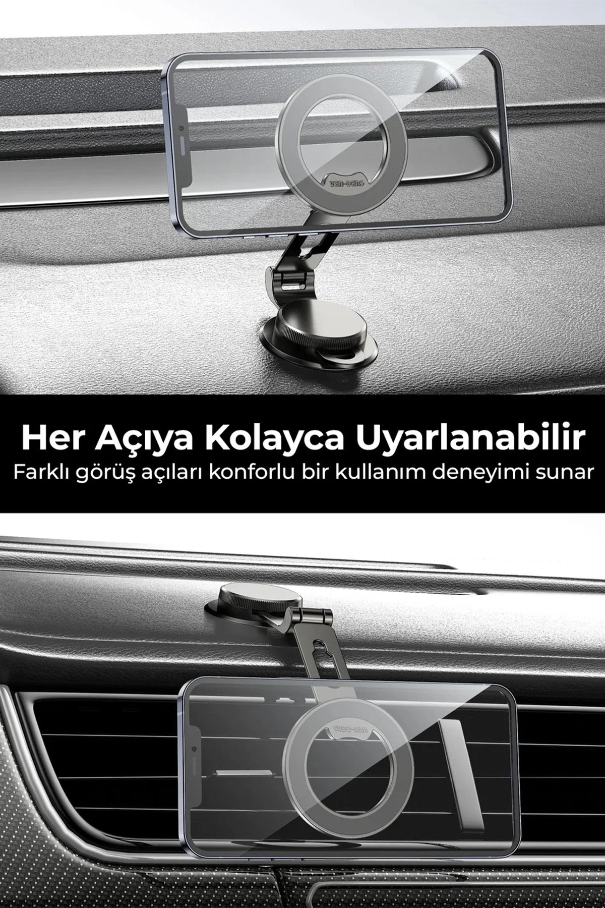 Vendens VD-HD066 Güçlü Manyetik Telefon Tutucu Araç ve Masa Standı Sarsıntı Önleyici 360° Döner