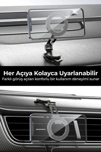 Vendens VD-HD066 Güçlü Manyetik Telefon Tutucu Araç ve Masa Standı Sarsıntı Önleyici 360° Döner