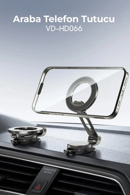 Vendens VD-HD066 Güçlü Manyetik Telefon Tutucu Araç ve Masa Standı Sarsıntı Önleyici 360° Döner