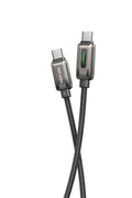 Vendens DC14CC Type-C to Type-C 100W PD Hızlı Şarj ve Data Kablosu, Çinko Alaşım Örgü, 1 Metre