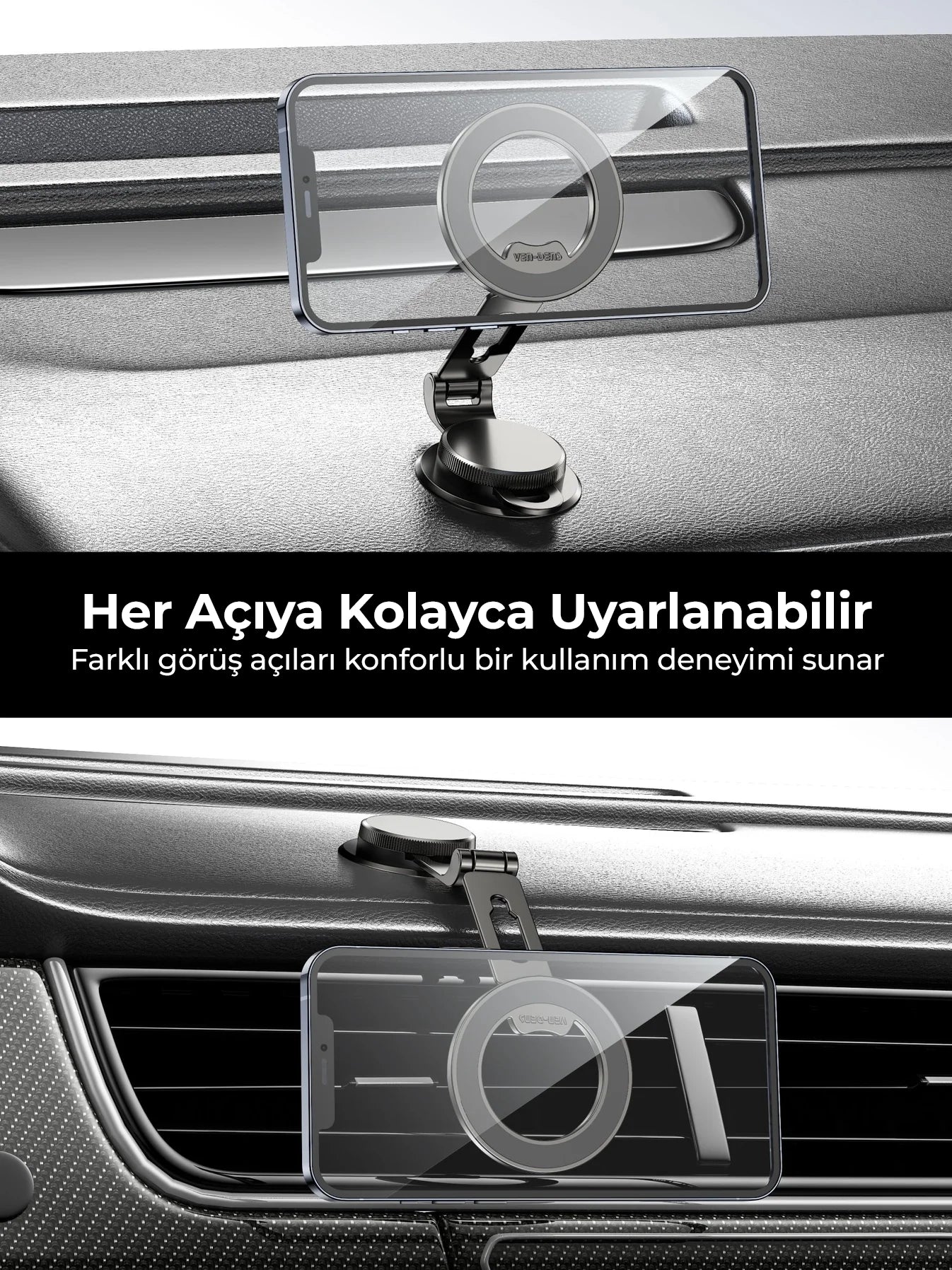 Vendens Güçlü Manyetik Telefon Tutucu - Sarsıntı Önleyici Araç ve Masa Tutucu