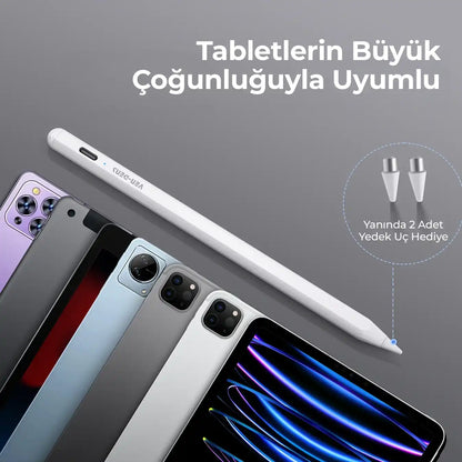 Vendens Metal Tablet Kalemi – iPad ve Android Uyumlu, Manyetik Yapışma, Tip-C Şarj, 10 Saat Kullanım