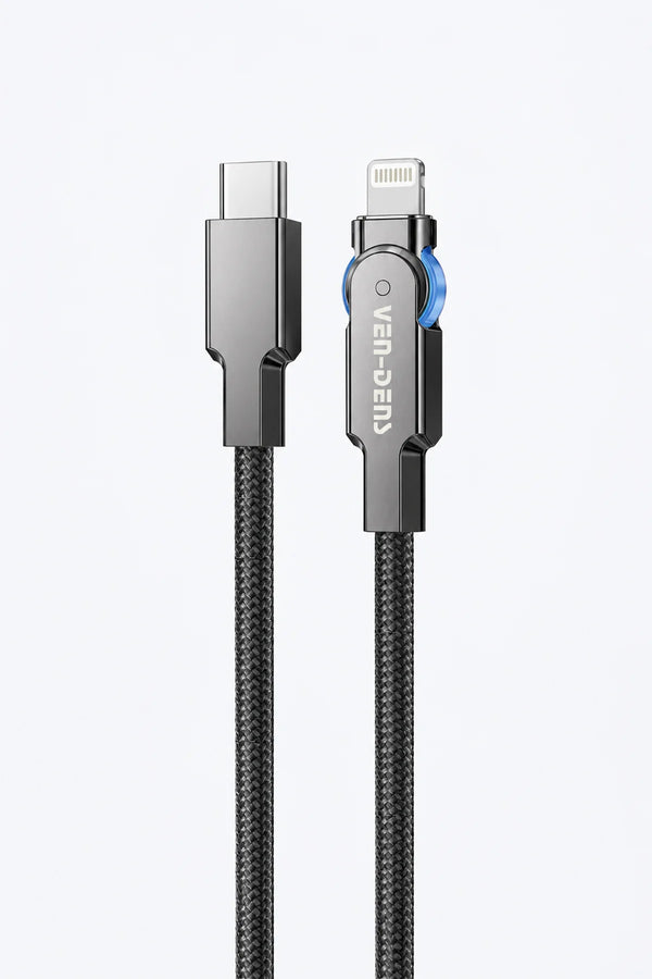 Vendens VD-DC03CL 27W Type-C to Lightning Hızlı Şarj Kablosu, Apple MFi Sertifikalı, Kafası Dönebilen 1 Metre