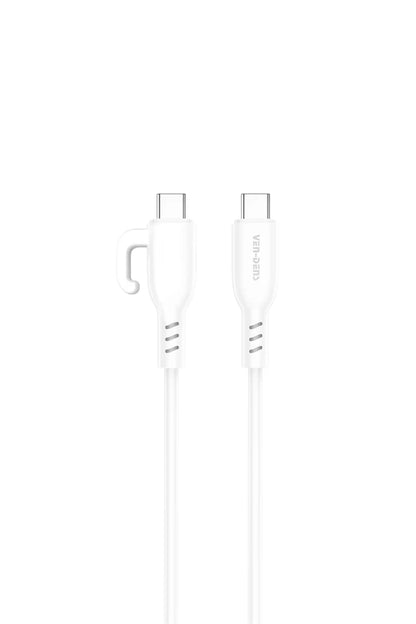 Vendens VD-DC16CC Type-C to Type-C 60W PD Hızlı Şarj ve Data Kablosu - 1 Metre, Beyaz