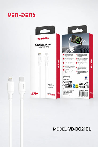 Vendens VD-DC21L iPhone Uyumlu Lightning Hızlı Şarj ve Veri Kablosu, 1 Metre
