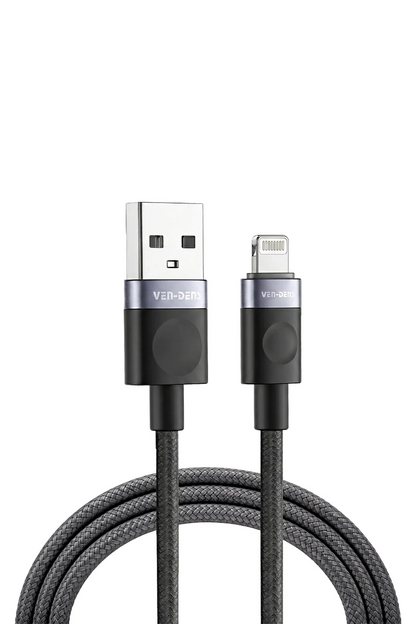 Vendens VD-DCM02 2.4A Lightning Hızlı Şarj Kablosu, Apple MFi Sertifikalı, Örgülü