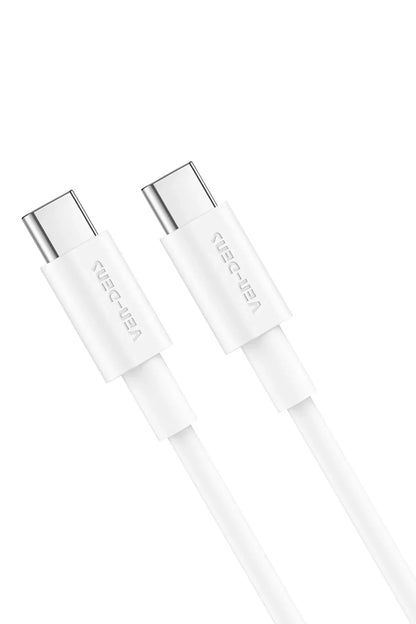Vendens VD-DCR05 USB-C'den USB-C'ye 60W Hızlı Şarj Destekli Beyaz Type C Kablo 1.2m