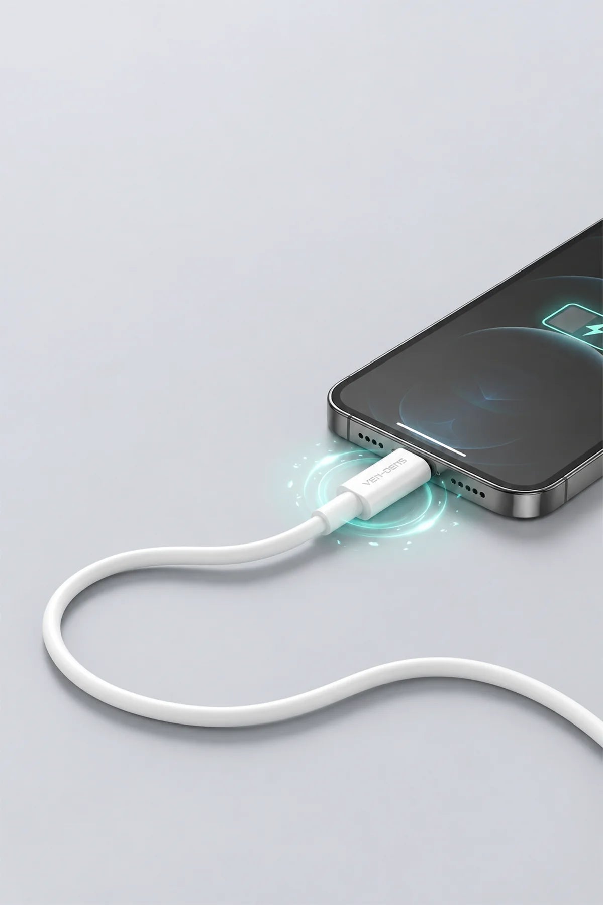 Vendens VD-DCR05 USB-C'den USB-C'ye 60W Hızlı Şarj Destekli Beyaz Type C Kablo 1.2m