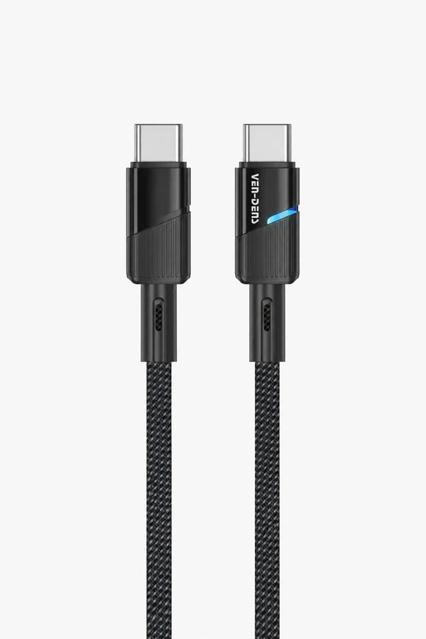 Vendens VD-DCY05 Type-C to Type-C 60W PD Hızlı Şarj ve Veri Aktarım Kablosu - 1 Metre, Örgü Tasarım