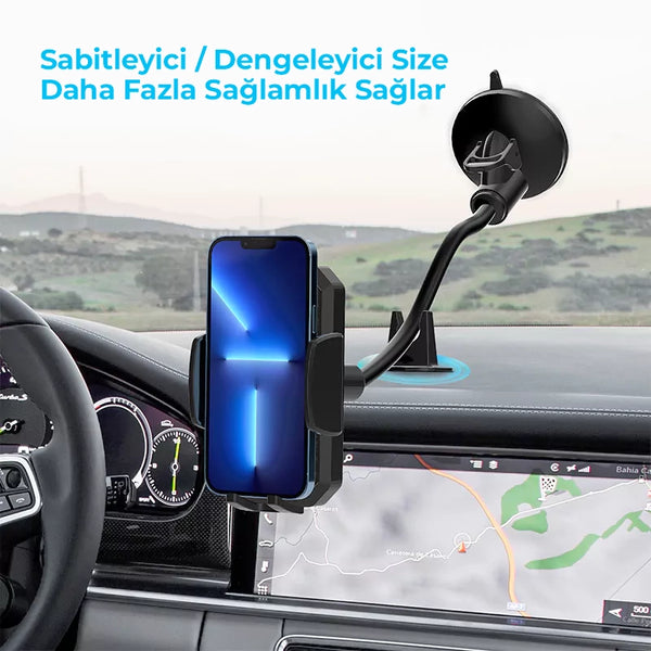 Vendens VD-HD012 Premium Vantuzlu Araç İçi Telefon Tutucu - 360° Dönebilir