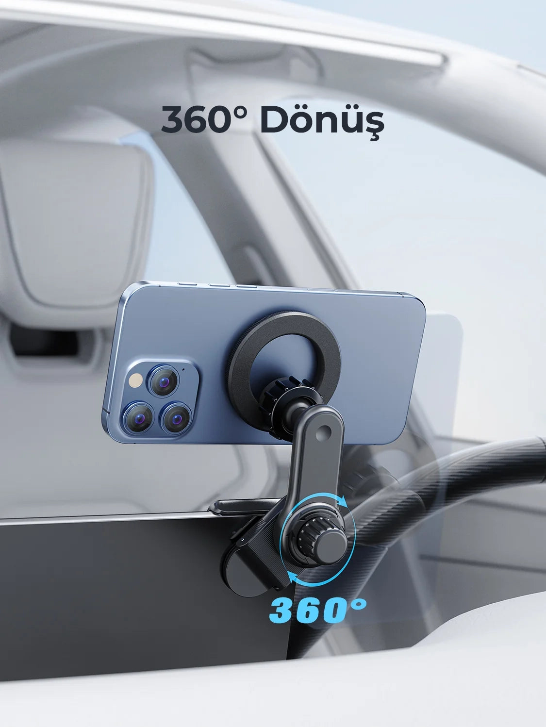 Vendens VD-HD060 Premium Manyetik (Mıknatıslı) Araç Telefon Tutucu - 360° Döner