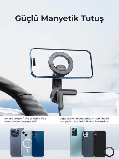 Vendens VD-HD060 Premium Manyetik (Mıknatıslı) Araç Telefon Tutucu - 360° Döner