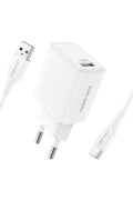 Vendens VD-TC019BA01 10.5W Hızlı Şarj Adaptörü, USB-A, 1 Metre Type-C Kablo Seti, Beyaz