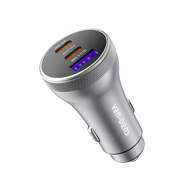 VD-CC012 USB + çift Type-C 3 bağlantı noktası 90W hızlı şarj araç şarjı