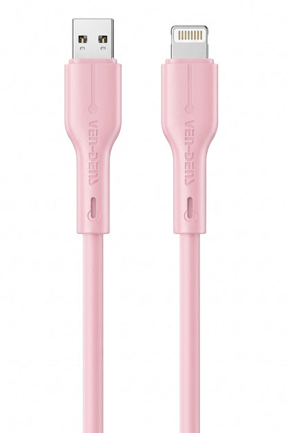 Venden VD-DC23L Pembe Lightning Şarj ve Data Kablosu - 1 Metre, 2.4A Hızlı Şarj