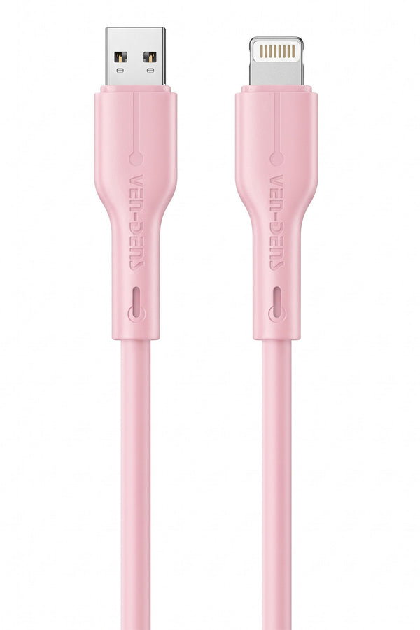 Venden VD-DC23L Pembe Lightning Şarj ve Data Kablosu - 1 Metre, 2.4A Hızlı Şarj