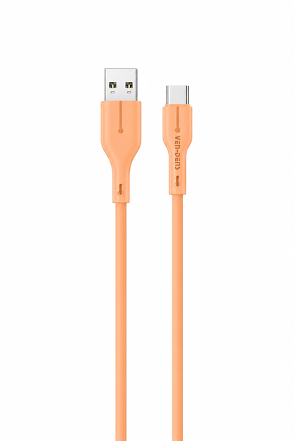 Ven-dens VD-DC23C USB-A-Type-C 5V 3A Hızlı Şarj ve Data Kablosu 1 Metre Esnek Dayanıklı TPE USB-C Veri Aktarım Kablosu Telefon Tablet Powerbank Uyumlu