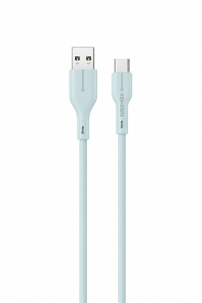 Ven-dens VD-DC23C USB-A-Type-C 5V 3A Hızlı Şarj ve Data Kablosu 1 Metre Esnek Dayanıklı TPE USB-C Veri Aktarım Kablosu Telefon Tablet Powerbank Uyumlu