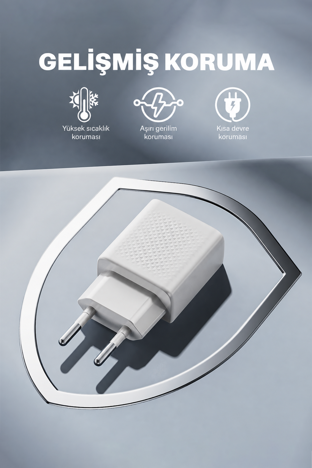 Ven-Dens VD-TC019BA 10,5 W USB-A Şarj Adaptörü, Kompakt Duvar Tipi Tasarım, 110–240 V Giriş, Beyaz