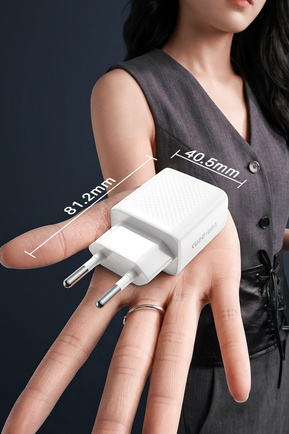 Ven-Dens VD-TC019BA 10,5 W USB-A Şarj Adaptörü, Kompakt Duvar Tipi Tasarım, 110–240 V Giriş, Beyaz
