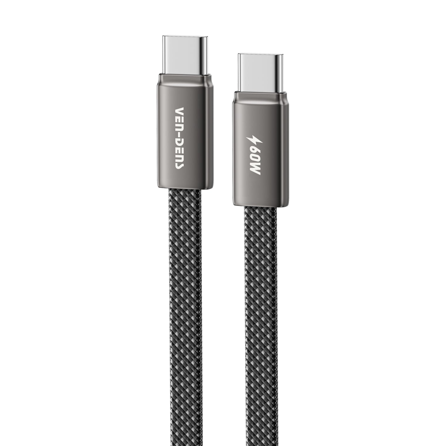 Vendens VD-DC22CC USB-C'den USB-C'ye Örgülü 60W Hızlı Şarj Destekli Type C Kablo 1.2m