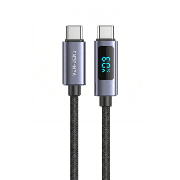 Vendens VD-DCN05 Premium Dijital Ekranlı USB-C Şarj Kablosu 60W