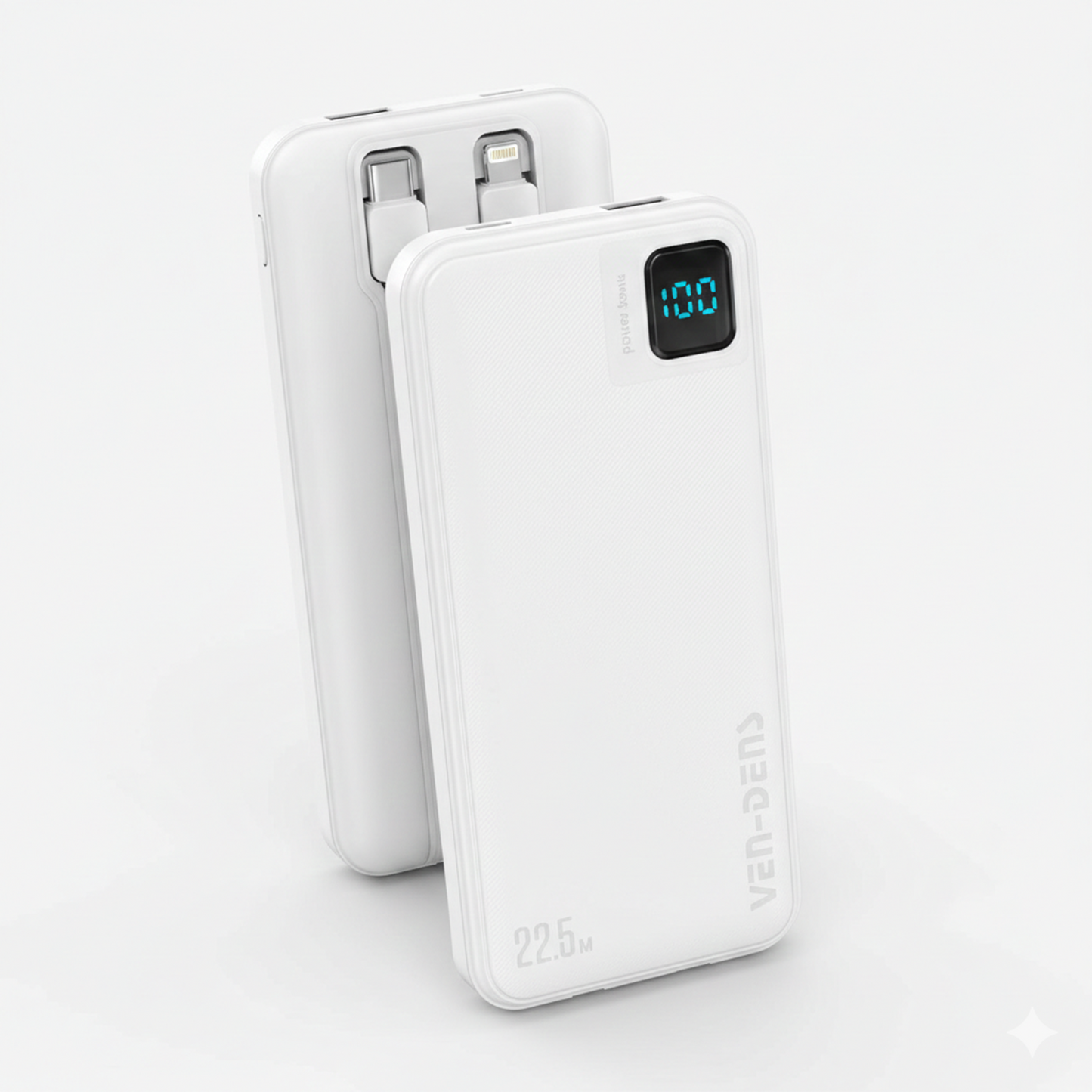 Vendens VD-PB060 Dahili Kablolu Powerbank 10000 mAh | 22.5W Hızlı Şarj & LED Ekran