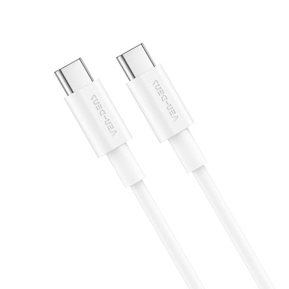 Vendens VD-DCR05 USB-C'den USB-C'ye 60W Hızlı Şarj Destekli Beyaz Type C Kablo 1.2m