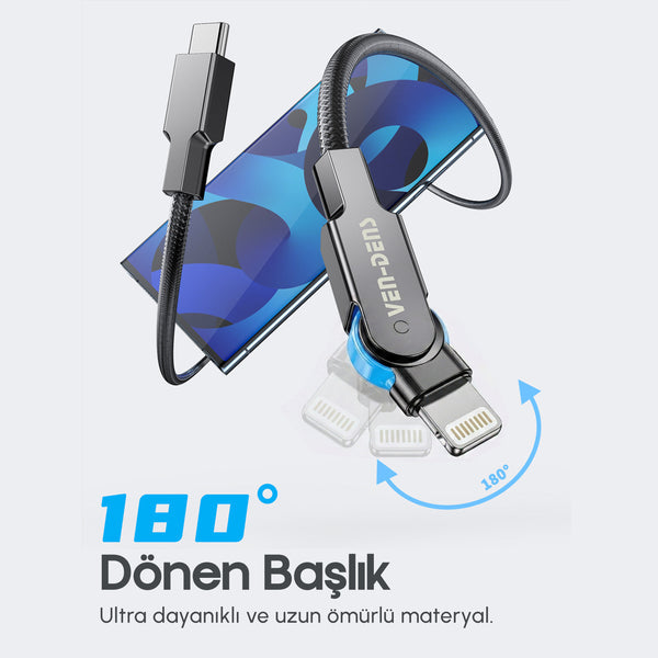 Vendens VD-DC03CL Premium USB-C Lightning Hızlı Şarj Kablosu 27W