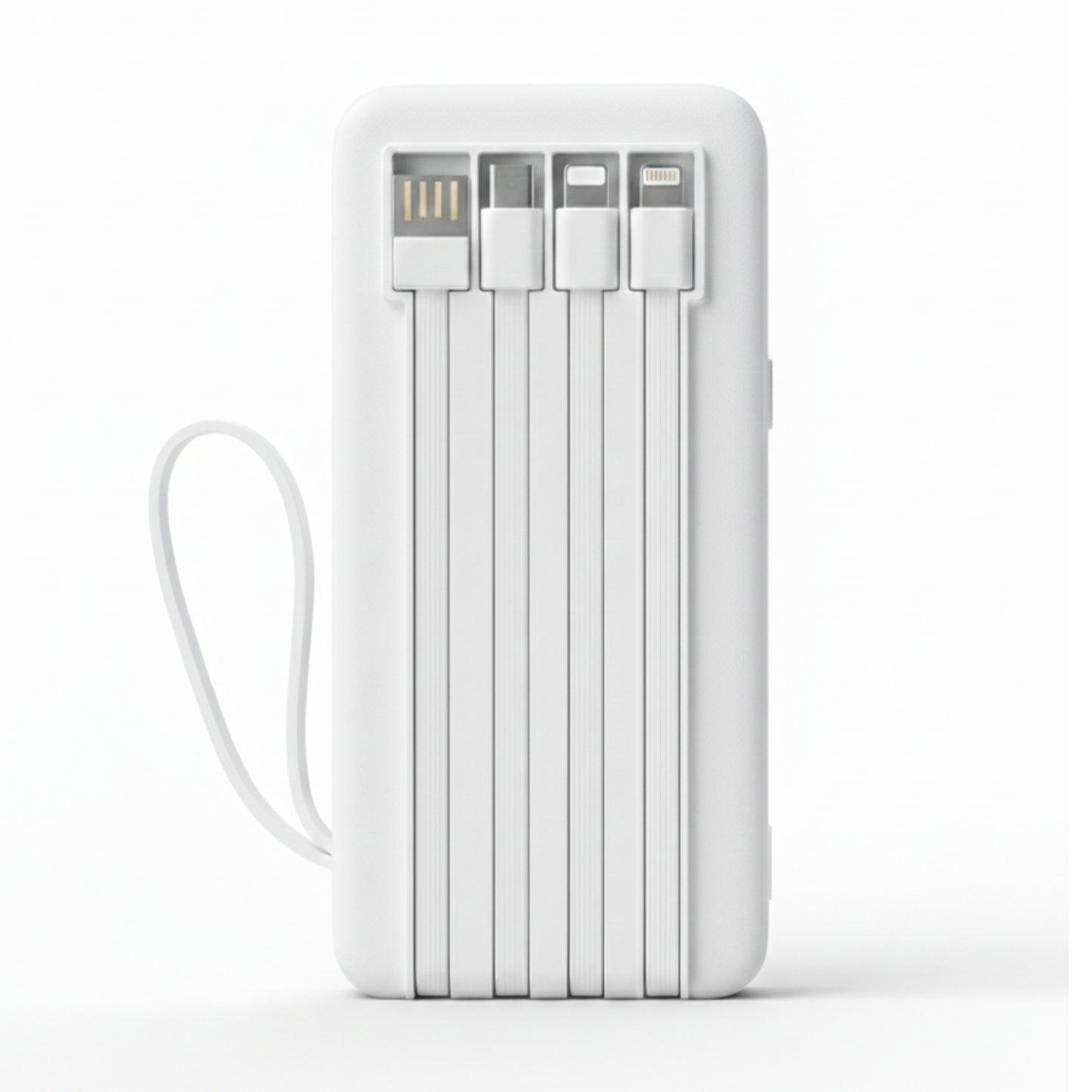 Vendens VD-PB058 Dahili 4 Kablolu 10000mAh  Işıklı Göstergeli LED El Fenerli Powerbank Tüm Telefonlarla Uyumlu