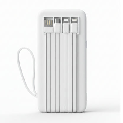 Vendens VD-PB058 Dahili 4 Kablolu 10000mAh  Işıklı Göstergeli LED El Fenerli Powerbank Tüm Telefonlarla Uyumlu