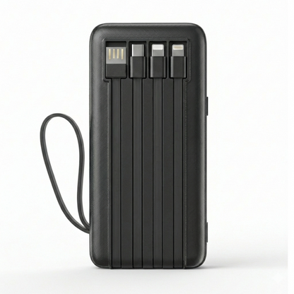 Vendens VD-PB058 Dahili 4 Kablolu 10000mAh  Işıklı Göstergeli LED El Fenerli Powerbank Tüm Telefonlarla Uyumlu