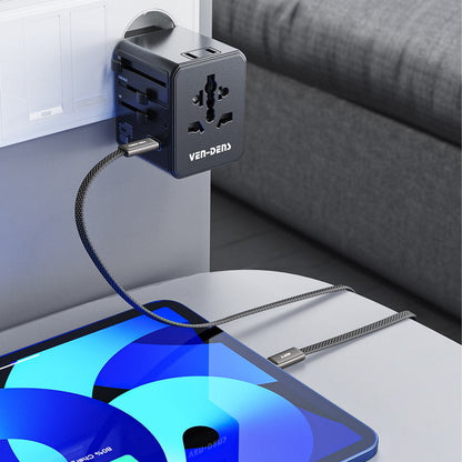 Vendens VD-DC22CC USB-C'den USB-C'ye Örgülü 60W Hızlı Şarj Destekli Type C Kablo 1.2m