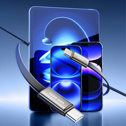 Vendens VD-DC22CC USB-C'den USB-C'ye Örgülü 60W Hızlı Şarj Destekli Type C Kablo 1.2m