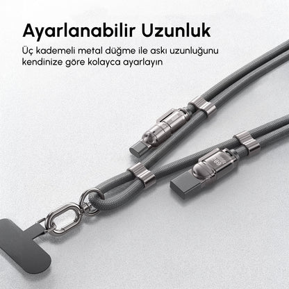 Vendens VD-DCS03 4'ü 1 Arada Premium Hızlı Şarj Kablosu | Type-C, Lightning